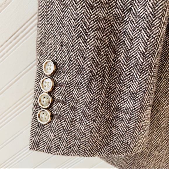 Tasso Elba Herringbone Padded Elbow Sports Coat - Picture 4 of 11